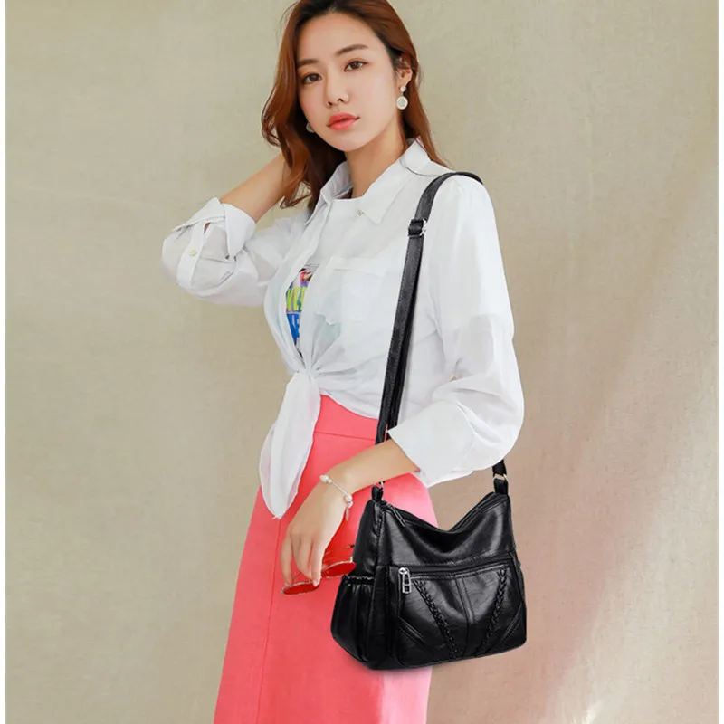 Недорогие черные женские сумки мессенджеры хорошего качества очень мягкая