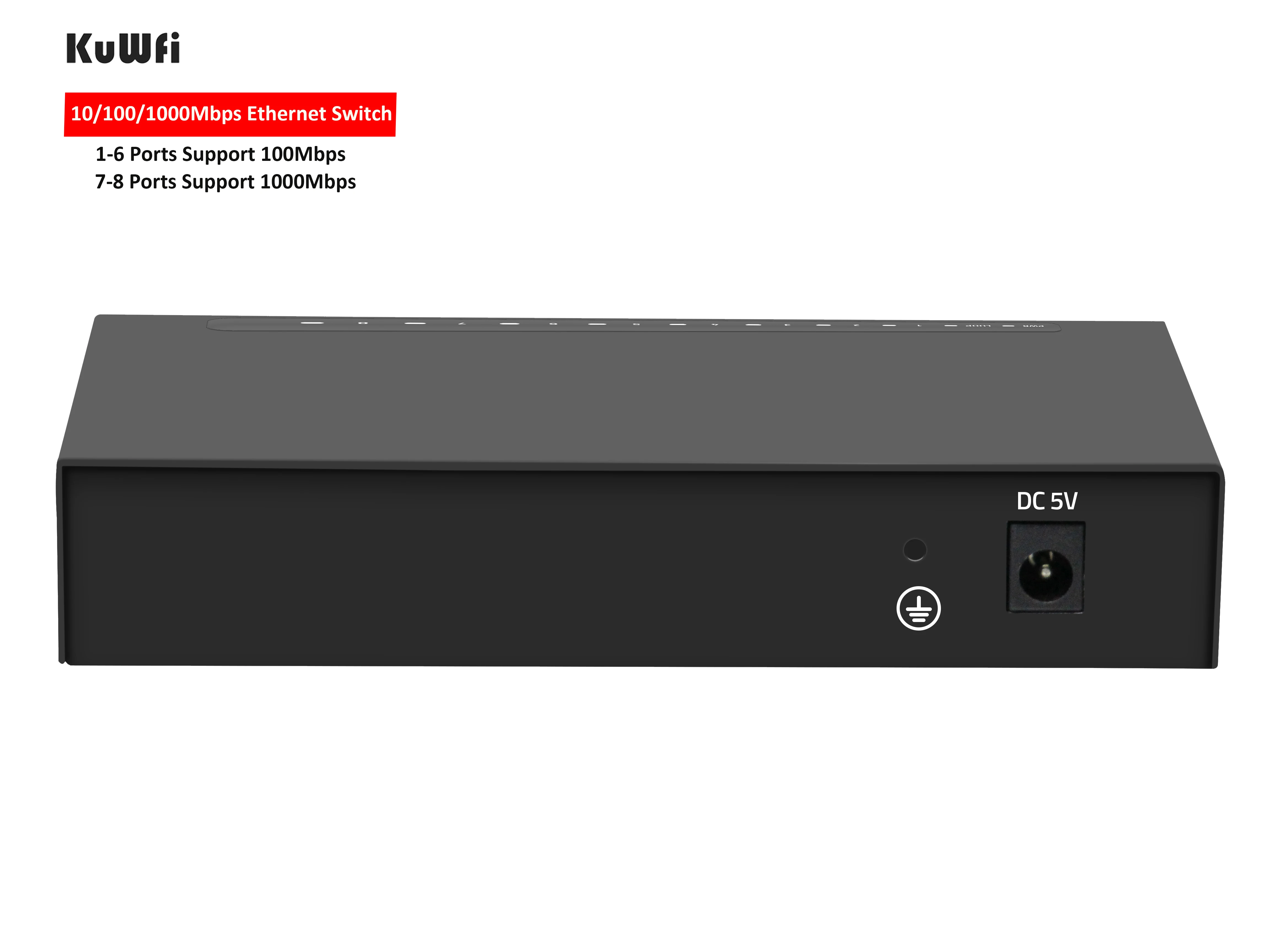KuWFi гигабитный коммутатор 8 портов Ethernet Desktop1000Mbps Быстрый сетевой LAN Hub/полный или