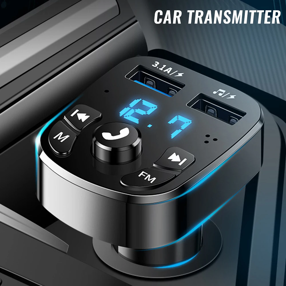 

FM-трансмиттер автомобильный с поддержкой Bluetooth 5,0 и двумя USB-портами