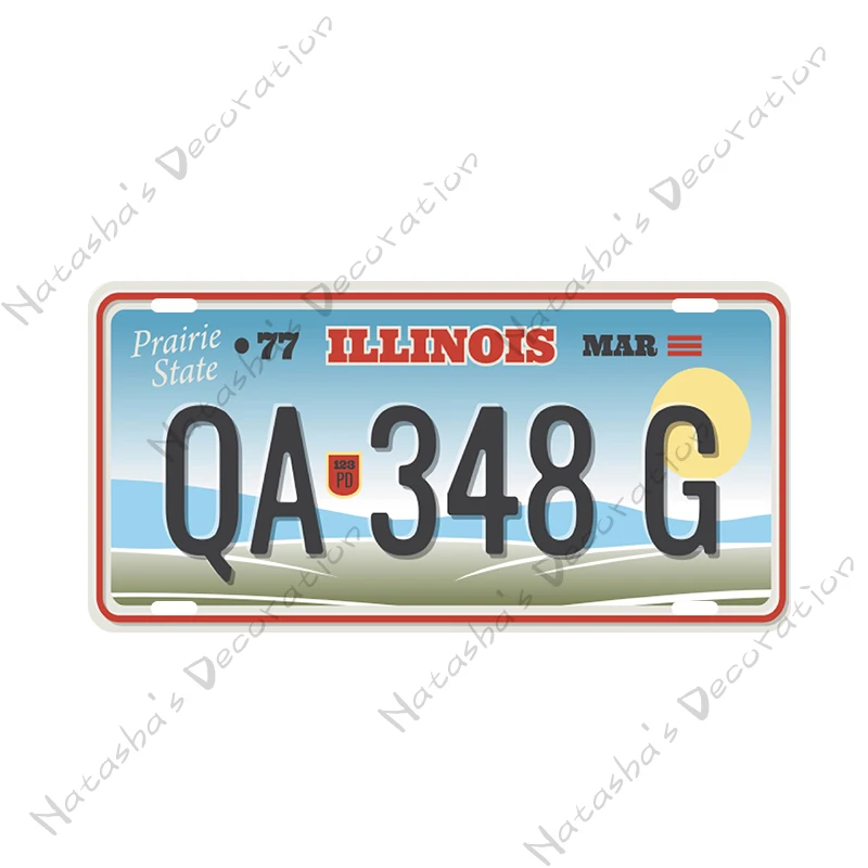 Металлическая пластина с номером автомобиля декоративная линейная