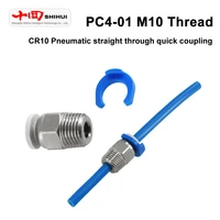 3d printer pc4 01 pneumatic straight connector fittings m10 thread metal v6 straight quick coupling for bore 4mm ptfe tube
