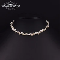 glseevo natural freshwater pearl necklace on neck woman handmade pearl style korean fashion chain jewelry gn0247