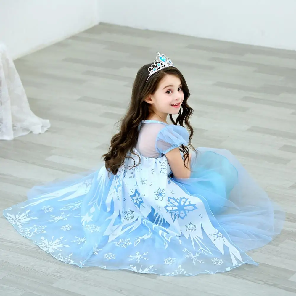 Детский костюм принцессы Эльзы для девочек танцевальное вечернее платье костюмы