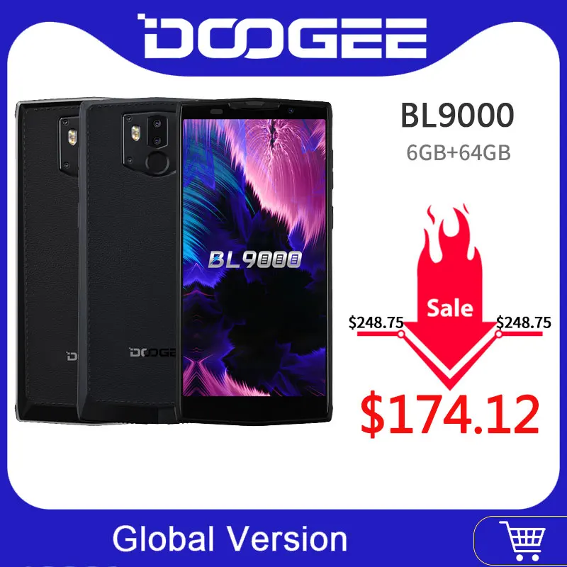 DOOGEE BL9000 смартфон 6 ГБ 64 Гб Helio P23 Восьмиядерный 5V5A флэш-зарядка 9000 мАч Беспроводная зарядка 5,9" FHD+ Android 8,1 МП