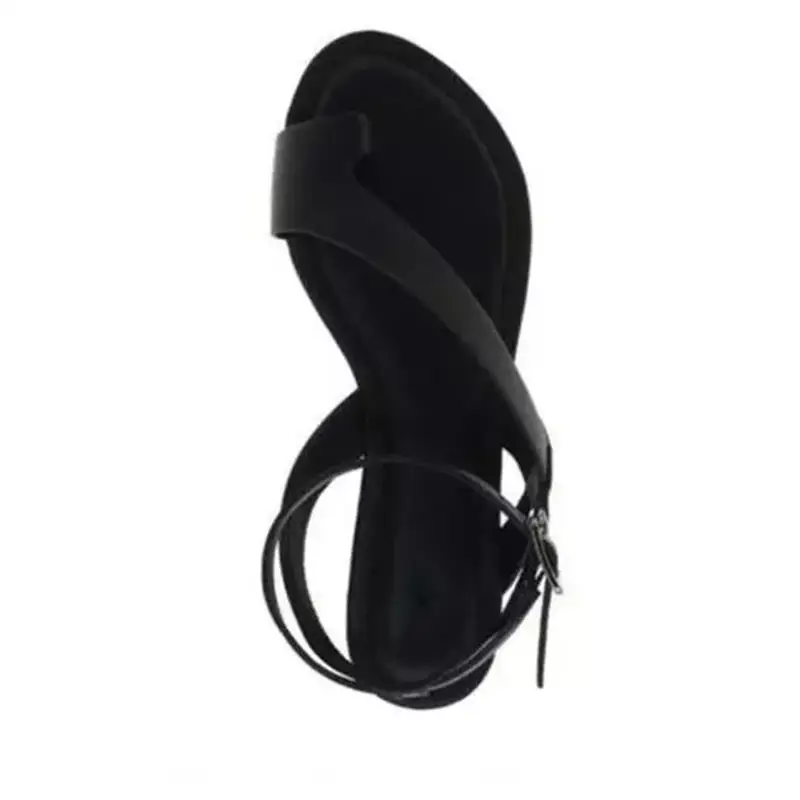 

Women's Simple PU Leopard Print Solid Color Round Toe Flat Heel Comfortable Classic Fashion Casual All-match Sandals 4KD042