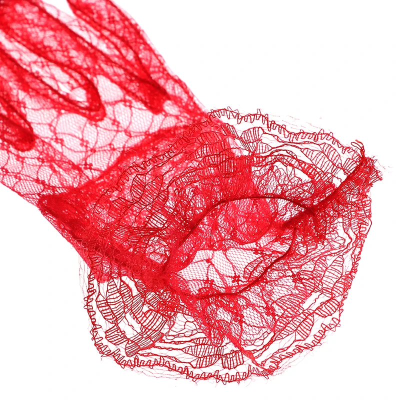 

1Pair Women Party Lace Gloves New Sexy Lace Short Bridal Full Gloves Evening Party Pageant Gloves Black Red White