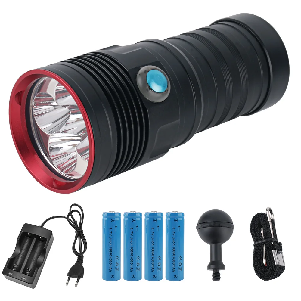 B BORUiT 5* XM-L2 светодиодный Дайвинг вспышки светильник 6000LM 3-режимный вспышка для съемки видео Фотография факела подводный 80 м 18650 подводный светильник - Испускаемый цвет: B