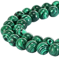 2021 beads loose spacer synthetic malachite bead for jewelry making