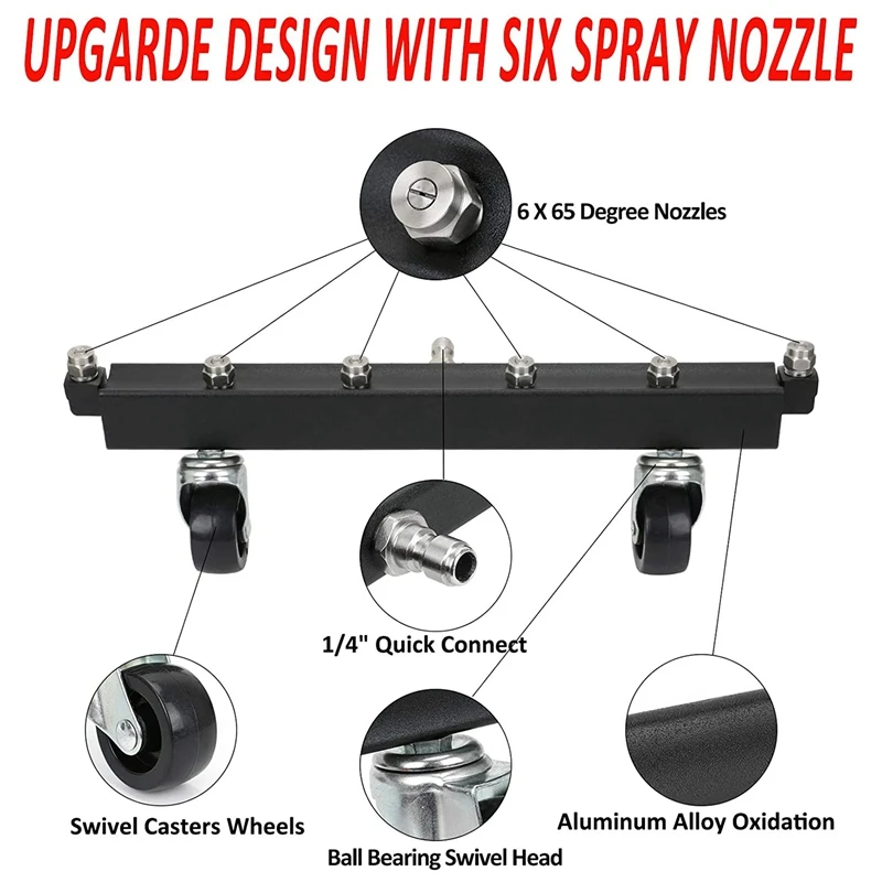 

High Pressure Washer Undercarriage Cleaner,6 Nozzle Garden Cleaning Machine Under Car Cleaning Kit, 4000 PSI