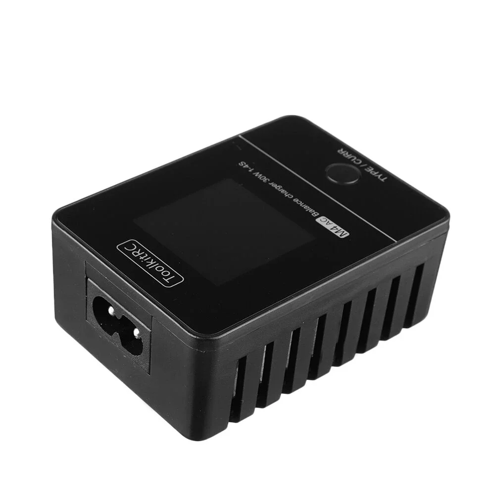 ToolkitRC M4AC 30W 2.5A AC Smart Battery Balance Charger XT30/XT60 Output for 1-4S LiPo LiHV LiFe - XT60 With EU Plug | Электроника