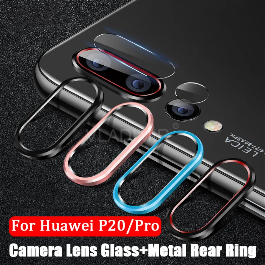 Закаленное стекло + металлическое защитное кольцо для Huawei P30 P20 Honor 20 20i Nova 5 5i Pro 4