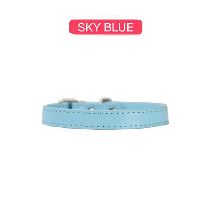 Sky Blue SUPREPET ошейники для кошек из искусственной кожи Красочные Мягкие кошачий собачий ошейник для маленьких кошек средних кошек щенков Регулируемый ошейник кожаный ремешок - Цвет: Sky Blue