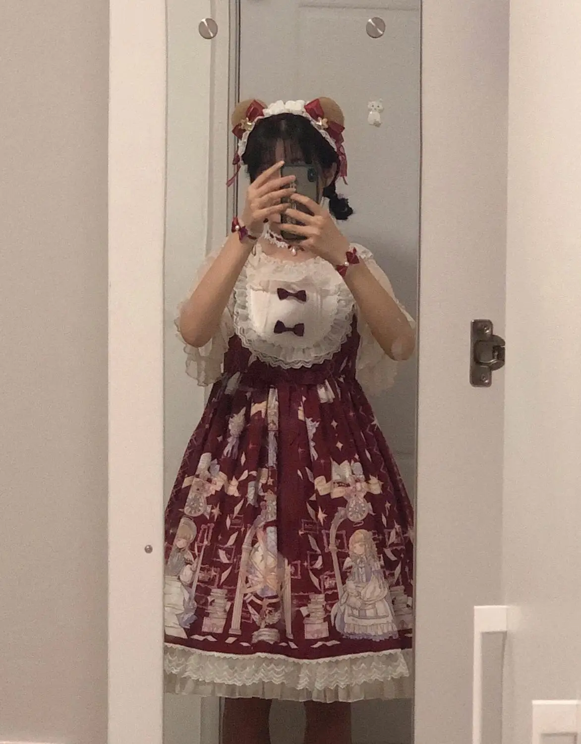 

Japanese Lolita Bear ears Headband Hair hoop Sweet KC Headdress Hairpin Cute Bowknot Horoscope Hand-made Hair ornaments Cosplay