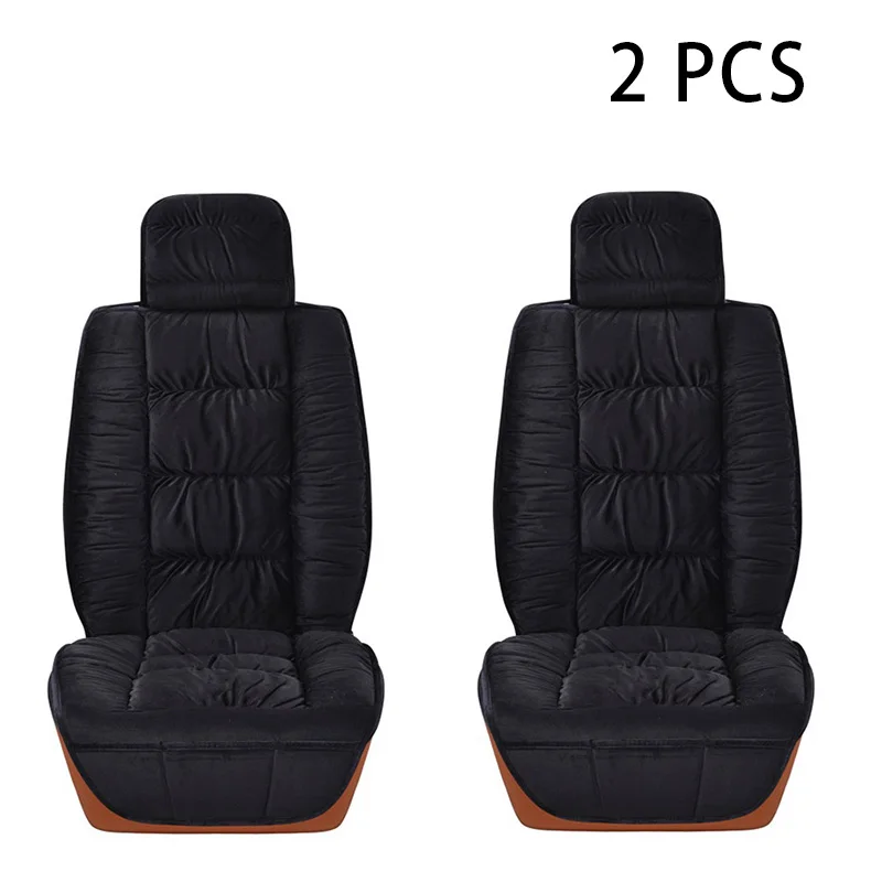Front Black 2pc Авто чехлы чехлы на автомобильные сиденья авточехлы на сиденья автомобиля универсальные чехлы автомобильные накидка на сиденье автомобиля подогрев сидений чехлы на автомобильные сиденья - Название цвета: Front Black 2pc