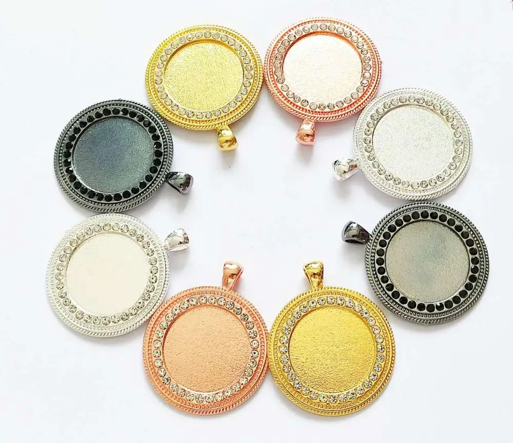 

50PCS Round Tray in 25MM for Women DIY Necklace Crafts T14