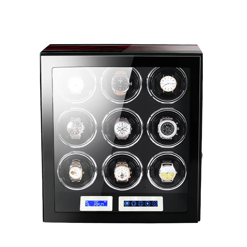 High-End Wood Watch winder Luxury Automatic watches box with Mabuchi motor LCD touch screen and Wooden remontoirs de montres