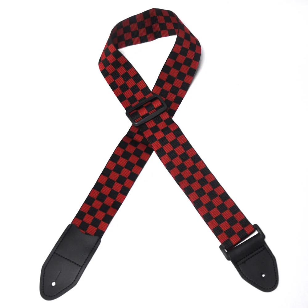 5 см в ширину красная черная гитара Бас ремень клетчатый квадратный хлопок с