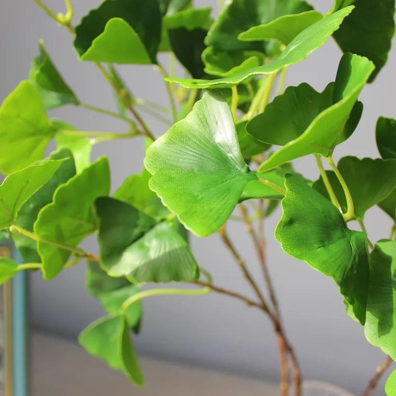 Искусственные растения Настоящее прикосновение гинкго билоба Листья ветка