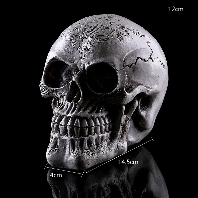 Фигурки из смолы маленькие черные золотые черепа подарок на Хэллоуин вечерние