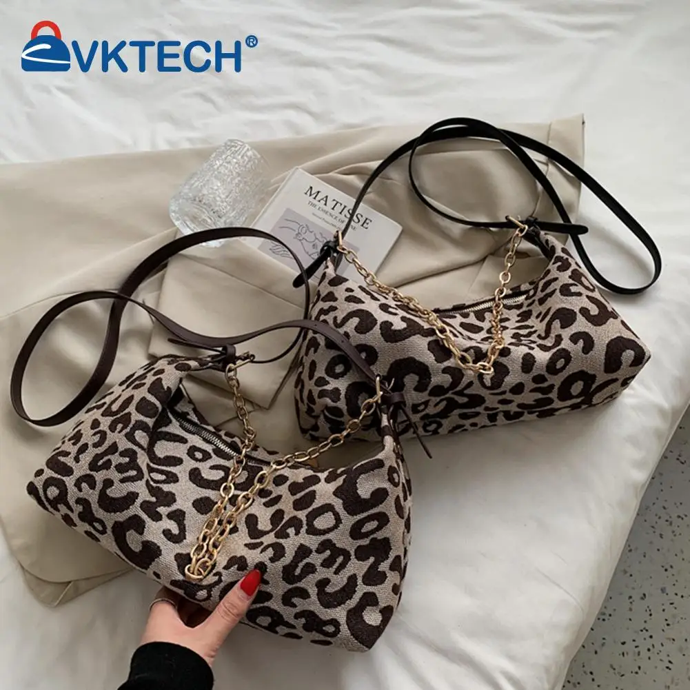 

Fashion Women Leopard Print Crossbody Shoulder Messenger Bag Casual Ladies Chain Large Capacity Handbags