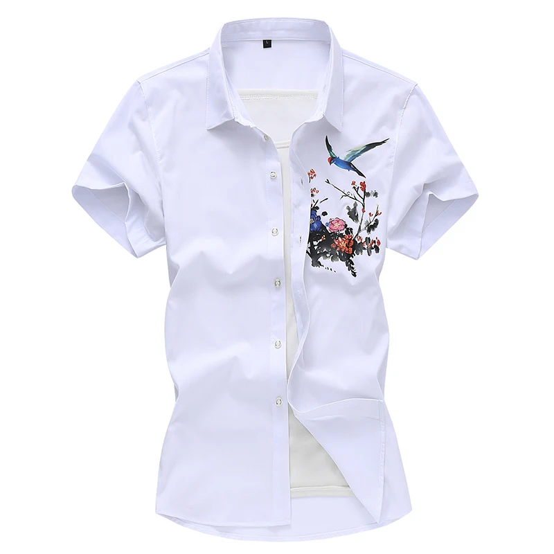 

2021Men's Luxury Short Sleeve Shirt Casual Slim Fit Stylish Shirts Top Classic Dress Shirt Ｍale