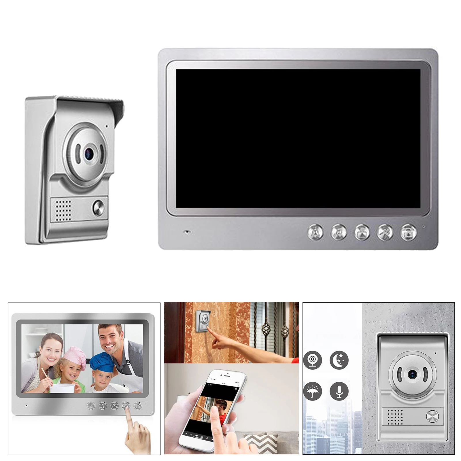

Door Phone 9inch Camera Night Vision Support Smartphone Remote Record