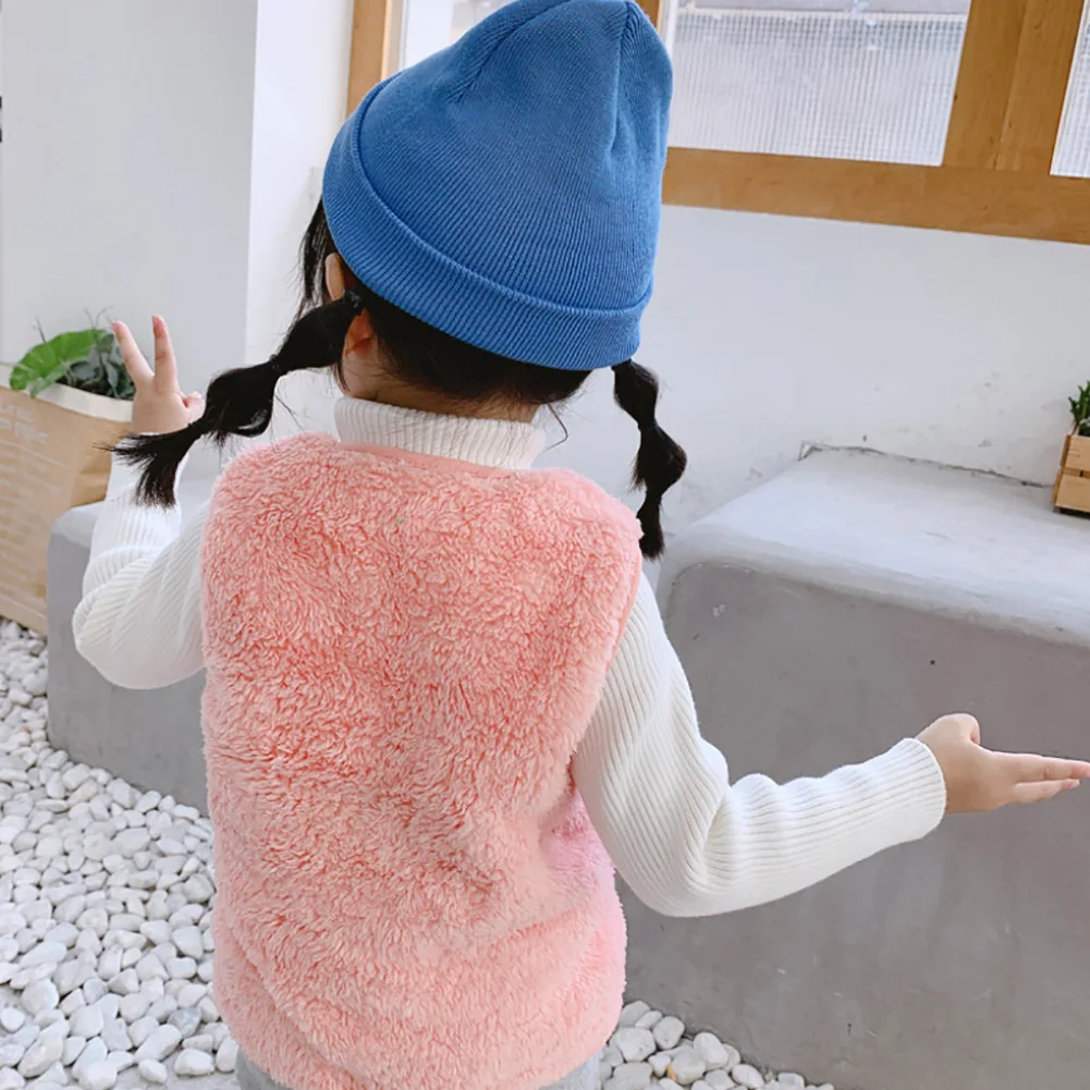 winter Baby Girl And Boy Plush Keep Warm Pure Color Loose Coat Long Hair Vest newborn clothes kids | Детская одежда и обувь