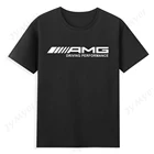 Новинка 2021, футболка AMG, Мужская брендовая одежда с надписью, Лидер продаж, роскошная хлопковая Дизайнерская футболка с надписью и логотипом автомобиля лучшего качества
