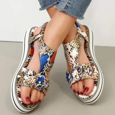 

Women's elastic 43 sandals-35 large women's leisure flat-bottomed summer