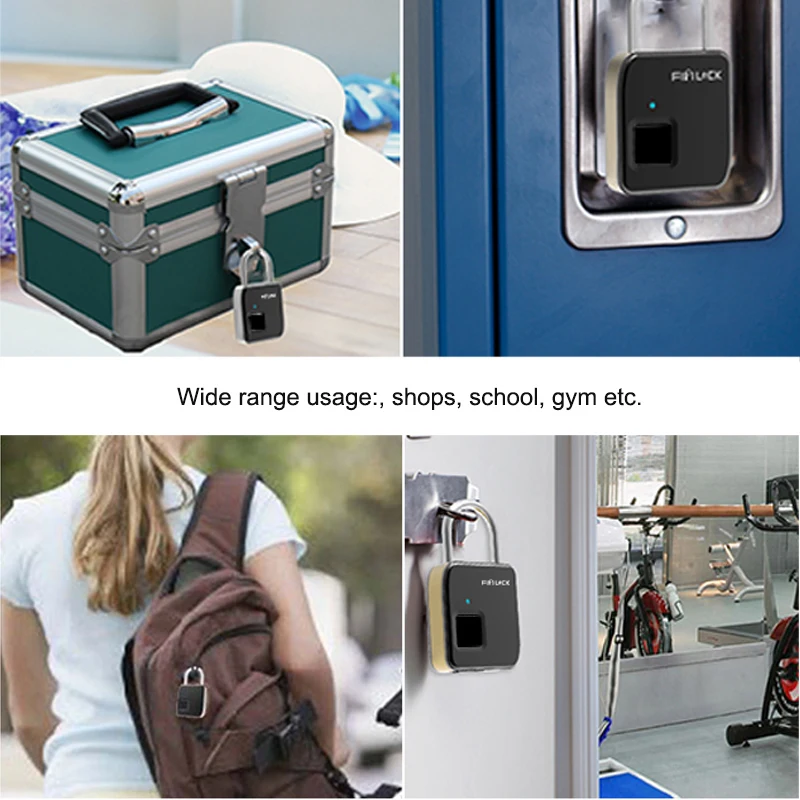 Fipilock Smart Fingerprint Lock Keyless USB Rechargeable Access IP65 Waterproof Anti-Theft Security Padlock Door Luggage Lock