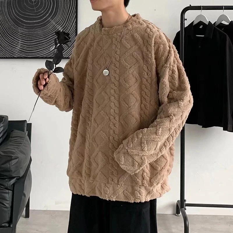 

Winter Plus Velvet Thicken Hoodie Men Warm Fashion Casual Sweatshirt Men Streetwear Loose Hip-hop Pullover Hoodies Mens Hoody