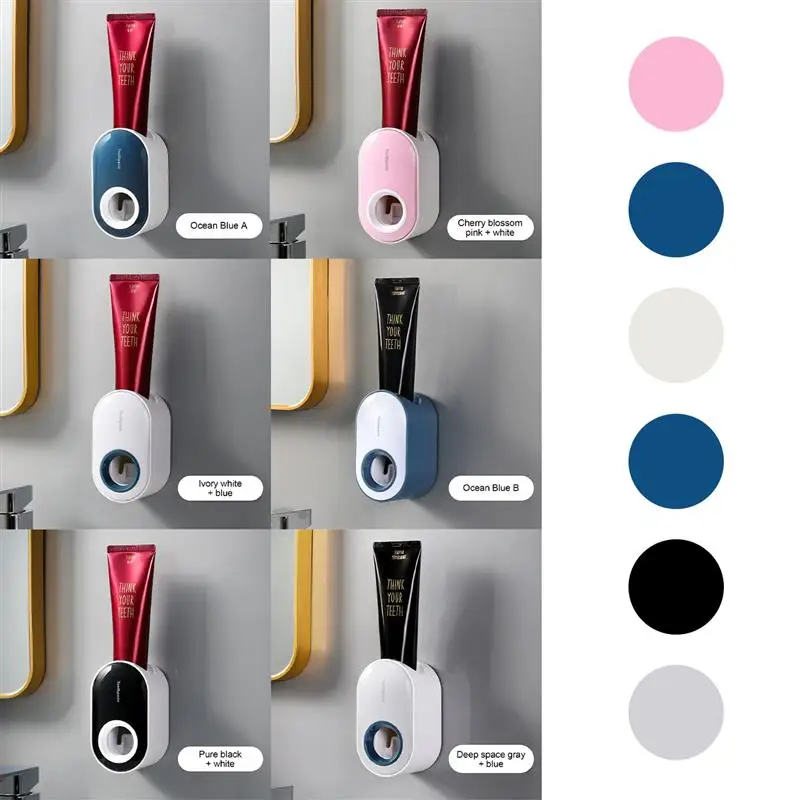 

Toothpaste Dispenser Wall Mount Dust-Proof Automatic Toothpaste Squeezer For Bathroom Accessories