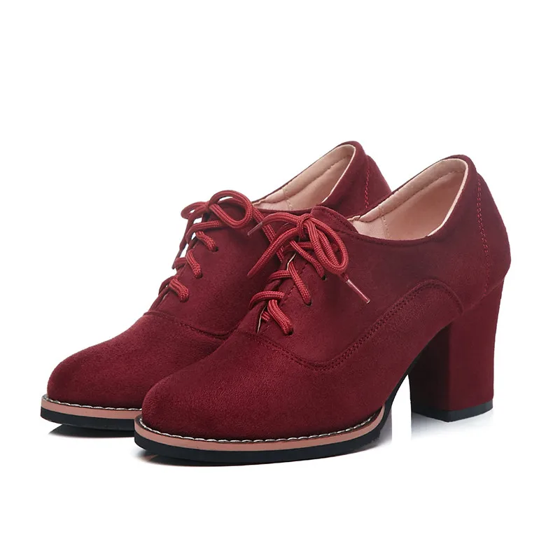 Новинка Сезон весна осень Женские низкие Туфли со шнуровкой ботильоны с закрытым