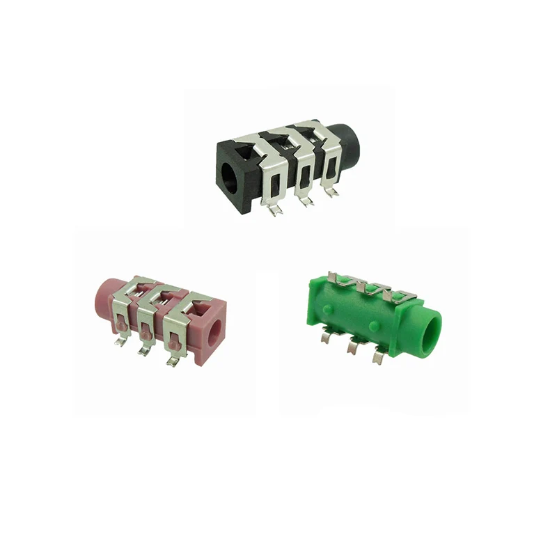 20 шт./партия стереоразъём для наушников PJ-313D PJ313 SMD 6Pin SMT 3.5mm Female Audio Connector Stereo Black and