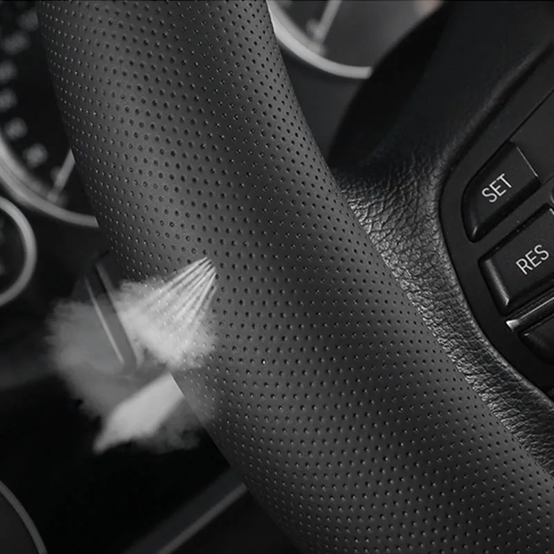 Чехол рулевого колеса автомобиля из углеродного волокна дышащая