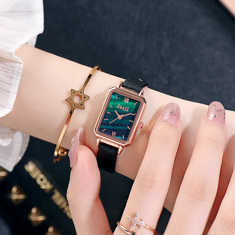 В виде сердца Для женщин Роскошные Кварцевые часы с кожаным ремешком и Цвет