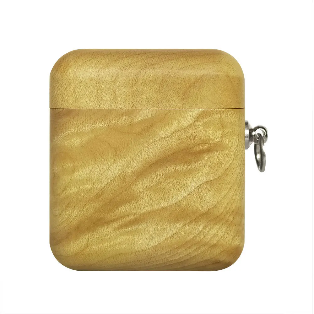 

DHL for Wood Charging Case Wireless Bluetooth Headset IOS Charging Box Silicone Earphone Cover Protective Case With Hook