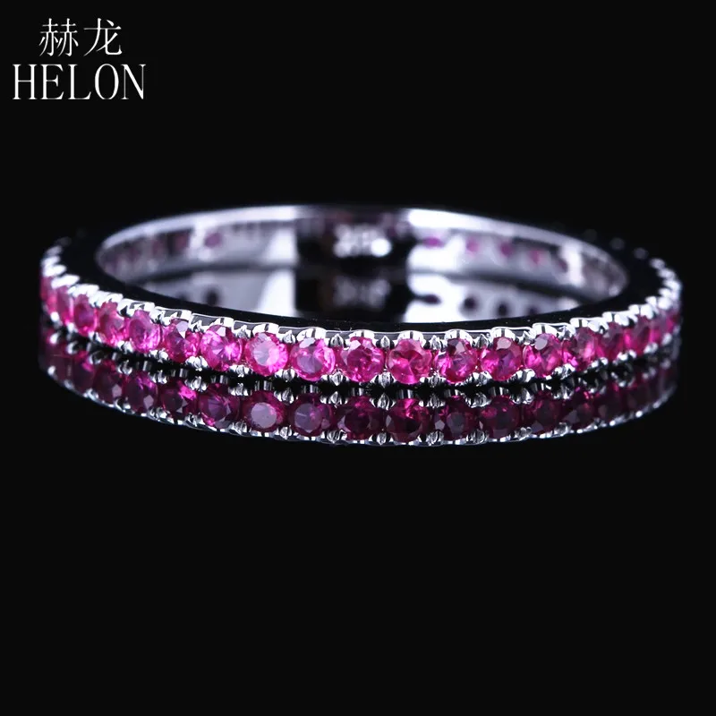 HELON настоящие Белое золото 14 карат Круглый 0.8ct натуральная кожа с натуральным