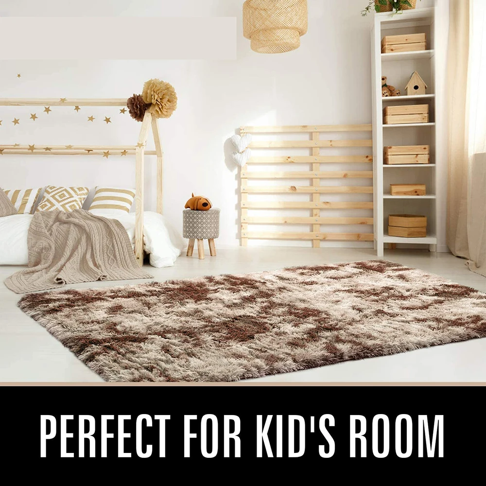 

Living Room Bedroom Rectangular Solid Color Tie-Dye Thickening Non-Slip Soft Plush Area Carpet Velvet Cushion Floor Decoration
