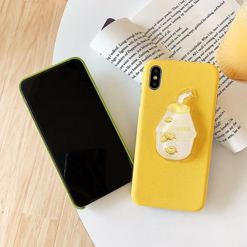 Милый чехол для телефона из искусственной кожи с фруктовым узором iPhone 6 6s 7 8 Plus X Xs