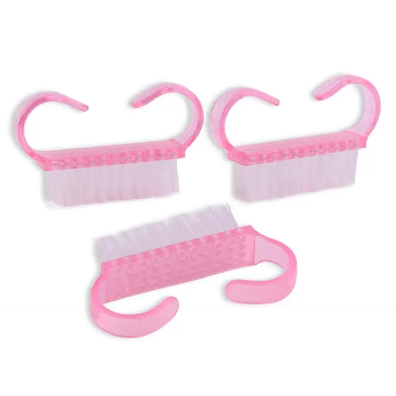 

1/2/3Pcs Plastic Nail Art Cleaning Brush Soft Makeup Brushes Nail Care Accessories Pink Nail Remove Dust Manicure Pedicure Tools