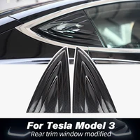 model3 rear quarter window louvers spoiler panel for tesla model 3 2020 accessories abs carbon fiber model three car