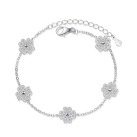 trendy 0 64ct d color moissanite diamond five clover bracelet women jewelry 100 925 sterling silver flower bracelet birthday