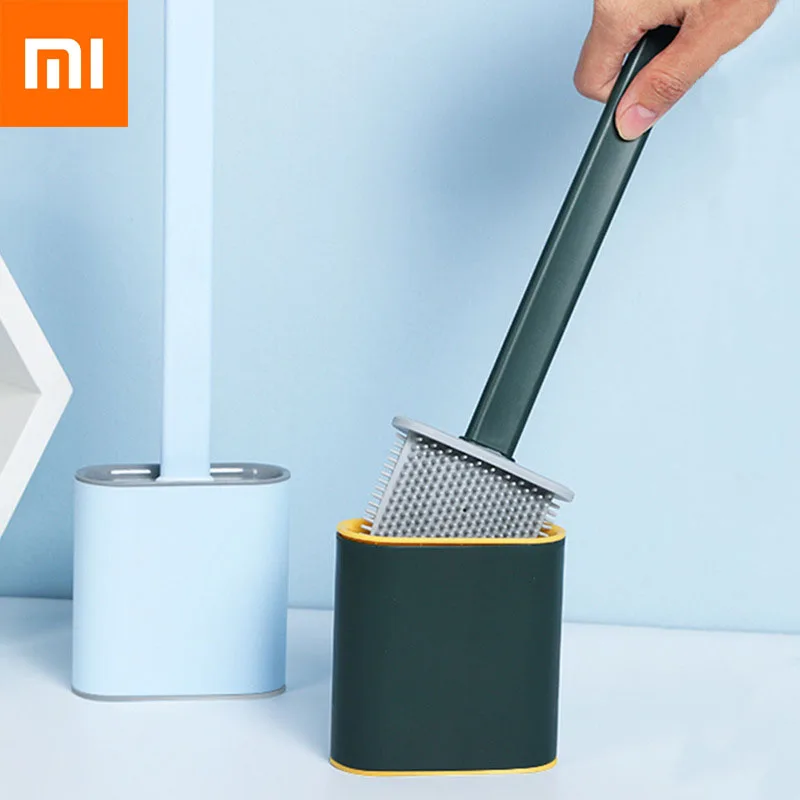 

Новая герметичная щетка для унитаза Xiaomi, мягкая резиновая щетка с длинной ручкой, аксессуары для унитаза, силиконовые чистящие инструменты,...