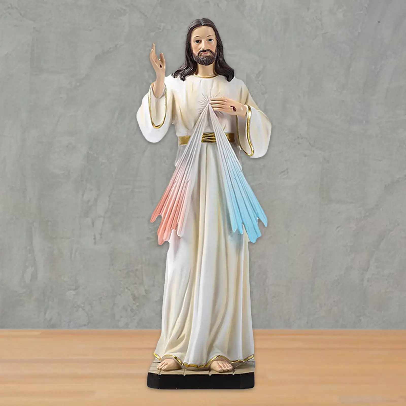 

12 inches Religious Jesus Statue Resin Figurine Tabletop Sculpture Crafts for Christian Gifts Presents