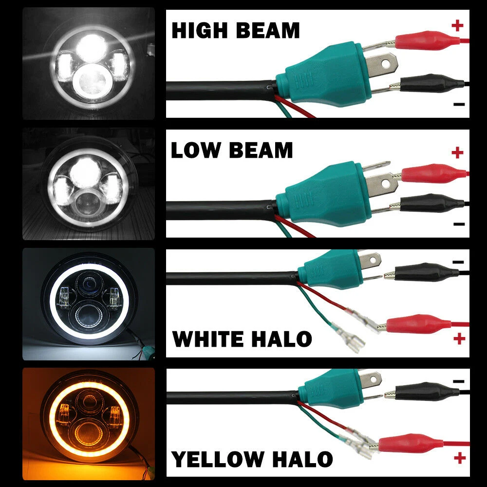 Автомобильные фары 7 дюймовая кругласветодиодный светодиодная фара с адаптером