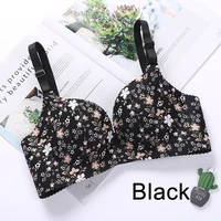 women one piece bra gathered adjustable shoulder strap four rows of buckles without steel support printed bras women active bras