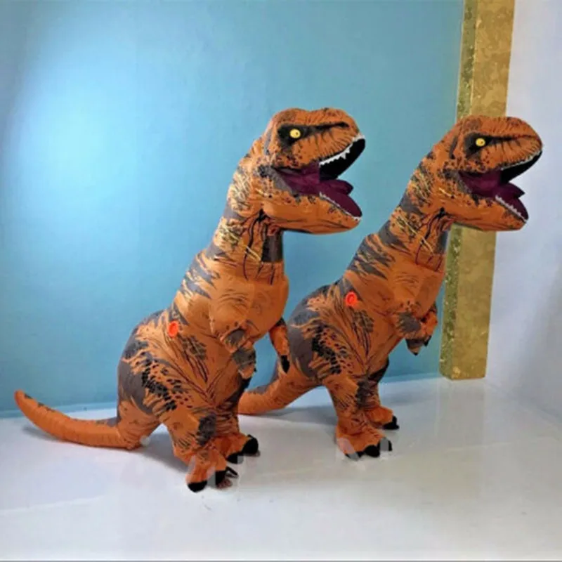 Надувной костюм динозавра T-Rex для взрослых и детей забавный наряд на Хэллоуин