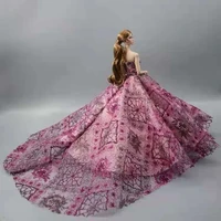 purple floral wedding dresses 16 bjd clothes for barbie doll outfits princess off shoulder evening gown 11 5 dolls accessory