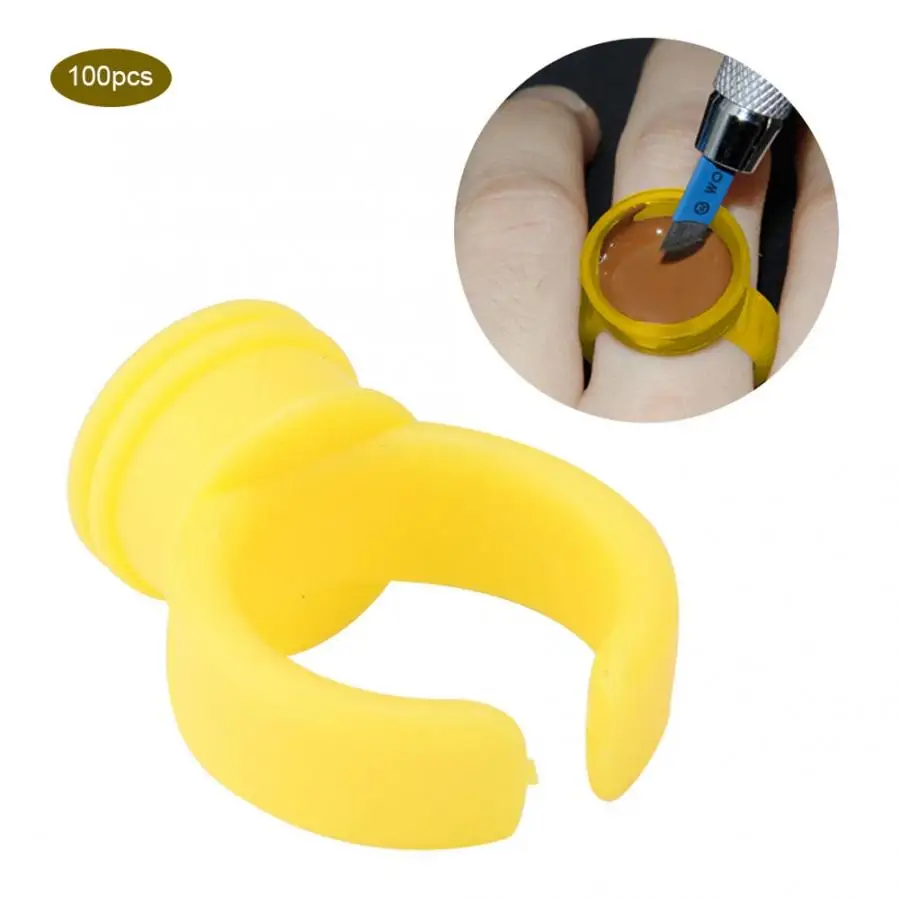 Принадлежности для татуировок 100 шт. полуперманентное кольцо чашка бровей Тату